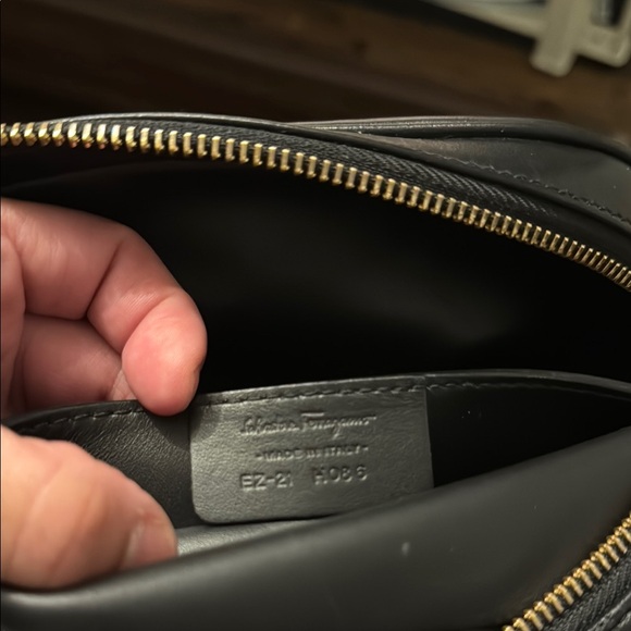 Salvatore Ferragamo Black Crossbody Bag with Gold Accents - Picture 9 of 15